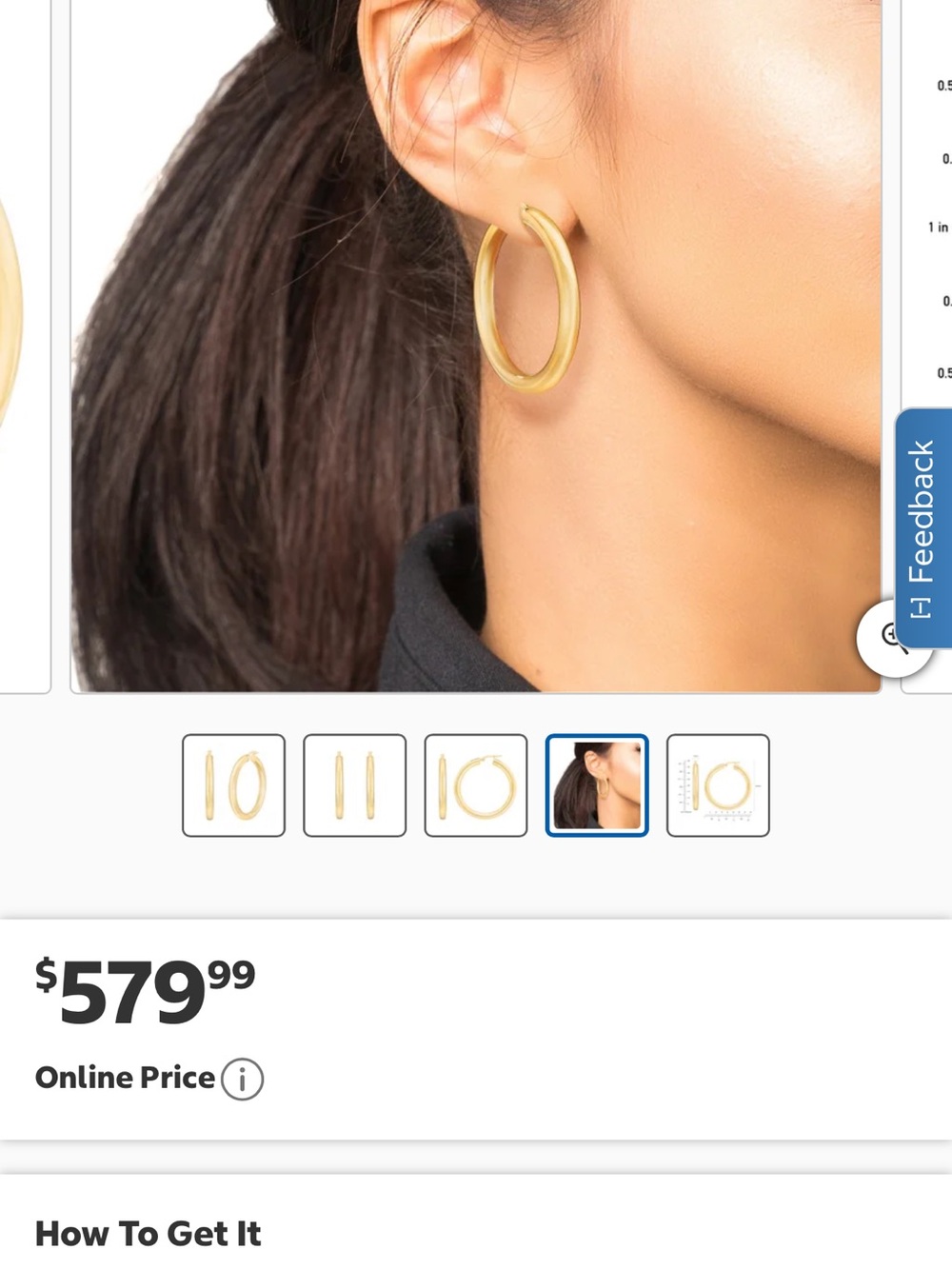 Gold Hoop Earrings - Elegant Hoops everyday or special occasion. 18k